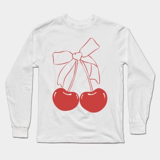 cherries with ribbon Long Sleeve T-Shirt